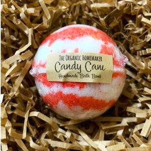 Organic Candy Cane Bath Bomb